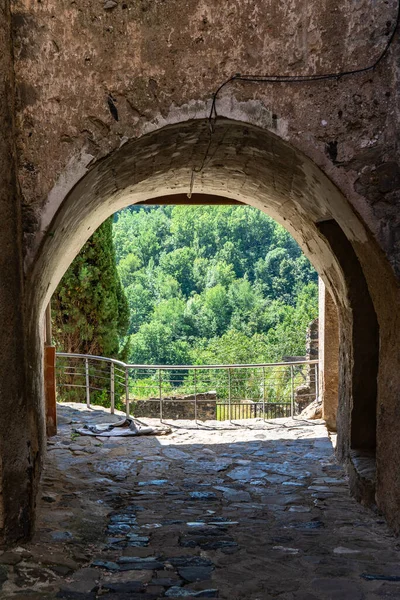 Μεσαιωνικό Χωριό Castefollit Roca Καταλονία Ισπανία — Φωτογραφία Αρχείου