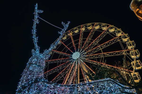 Castillet Perpignan Der Weihnachtsnacht Frankreich — Stockfoto