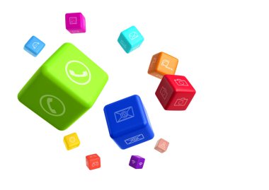 App simgeleri ile renkli küpler