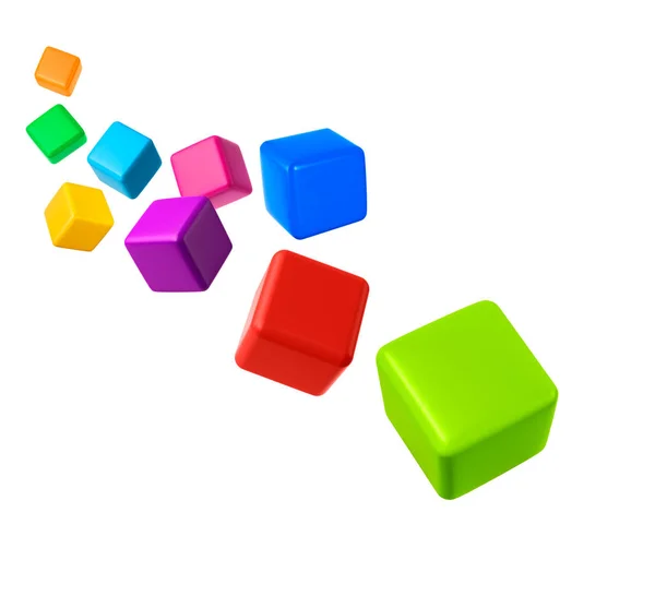 Colorful cubes on white background — Stock Photo, Image