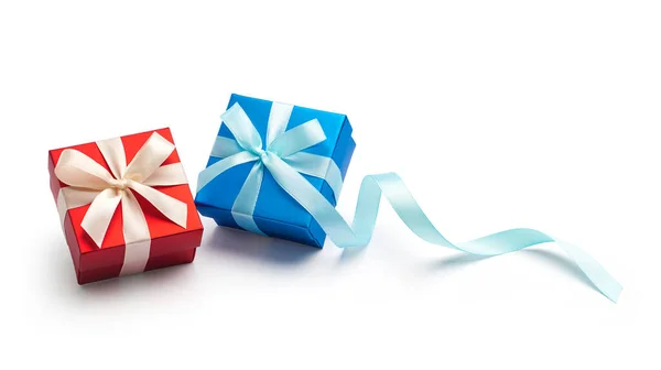 Gift Box Ribbon Isolated White Background Clipping Path Included — Stock Photo, Image