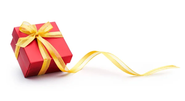 Gift Box Ribbon Isolated White Background — Stock Photo, Image