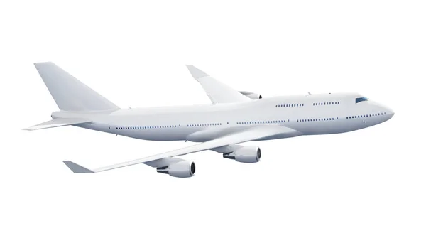 Repülőgép Elszigetelt Fehér Háttér Renderelés — Stock Fotó