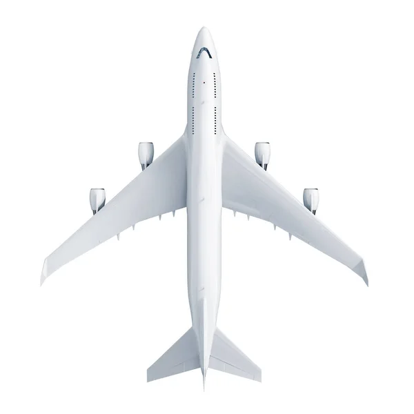 Avião Isolado Fundo Branco Rendering — Fotografia de Stock