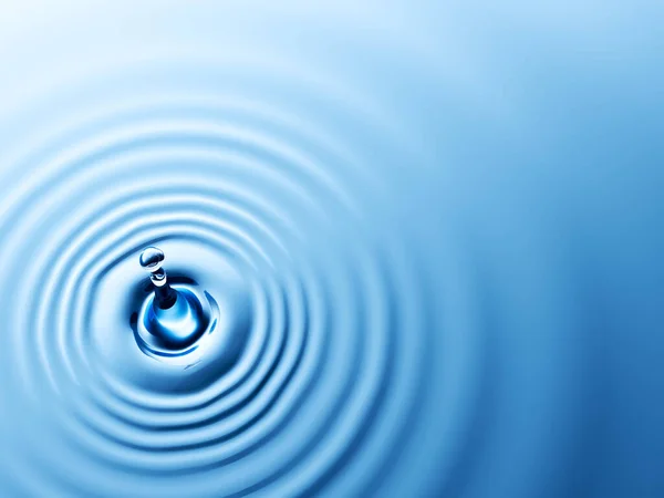 Top view of a water drop with ripples