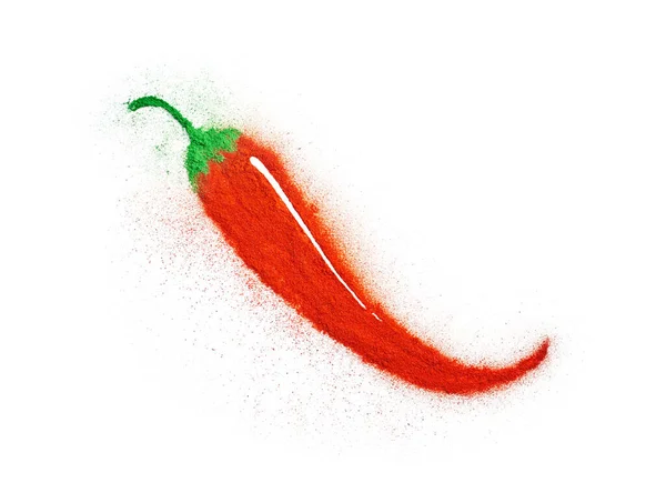 Красный Зеленый Порошок Форме Перца Чили Изолированы Белом — стоковое фото