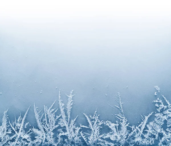 Frost Crystal Border Ice Christmas Background — Stock Photo, Image