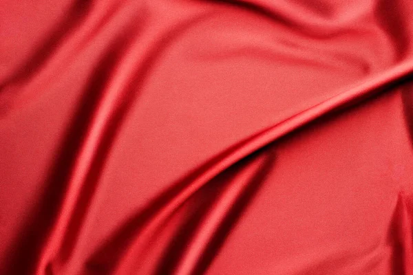 Rippled Rode Zijde Stof Textuur Achtergrond — Stockfoto