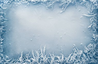 Buzdaki buz kristali sınırı - Noel arkaplanı