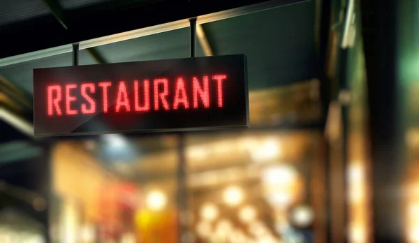 Restaurant Led Signage Rendering — Stockfoto