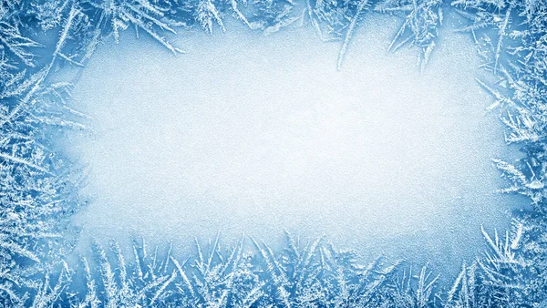 Buzdaki buz kristali sınırı - Noel arkaplanı