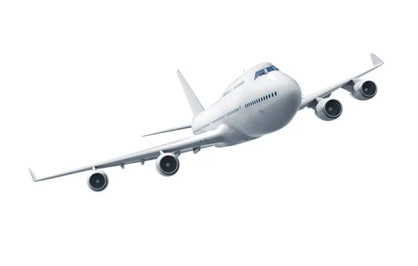 Avião Isolado Fundo Branco Rendering — Fotografia de Stock