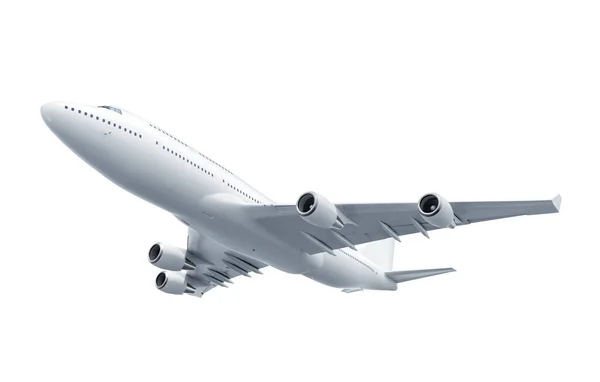 Airplane Isolated White Background Rendering — Stock Photo, Image
