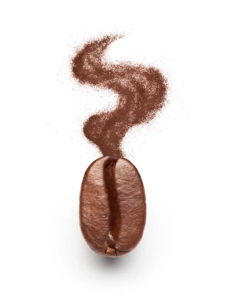 Coffee Bean Smoke Shape Coffee Powder — Stock Photo, Image
