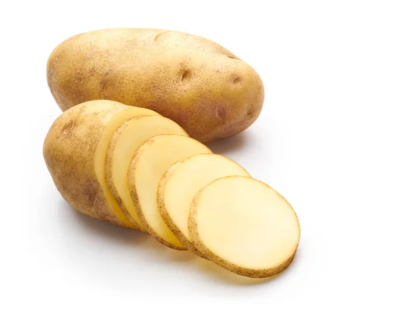 Pommes Terre Isolées Sur Fond Blanc — Photo