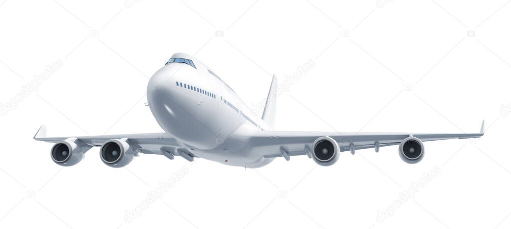 Airplane isolated on white background - 3D Rendering