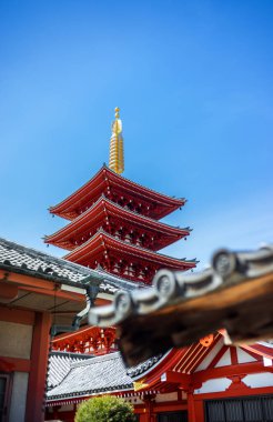 Sensoji Tapınağı, Tokyo Japonya 'nın Beş Katlı Pagoda' sı