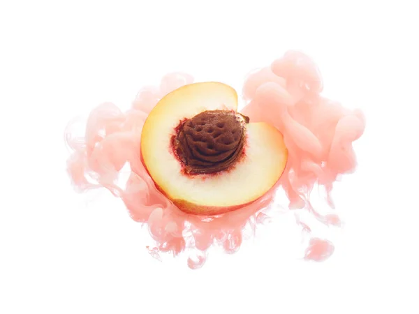 Peach Ink Isolated White Background — Stock Photo, Image