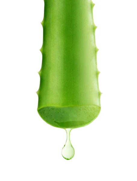 Aloe Vera Gel Gotejamento Isolado Sobre Fundo Branco — Fotografia de Stock