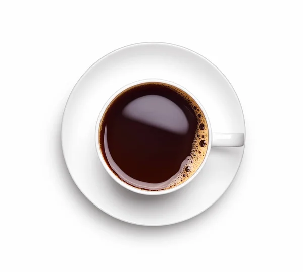 Cup Black Coffee White Background Clipping Path Included — Stock Photo, Image