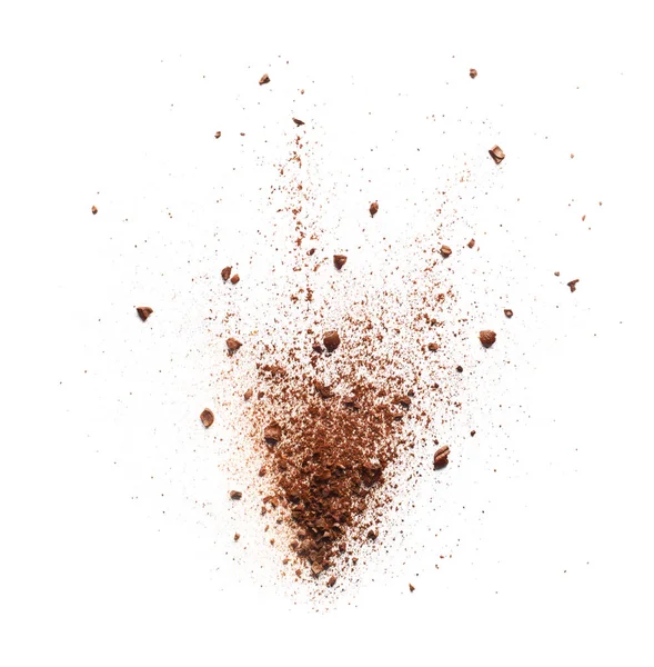 白底咖啡粉爆裂 — 图库照片