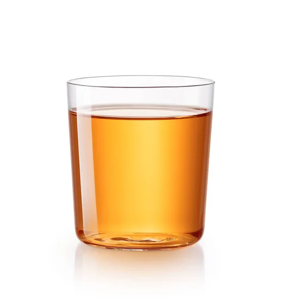 Bicchiere Succo Mela Isolato Sfondo Bianco Percorso Ritaglio Incluso — Foto Stock