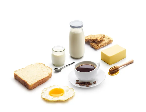 Isometric Presentation Healthy Breakfast White Background — Stock Photo, Image