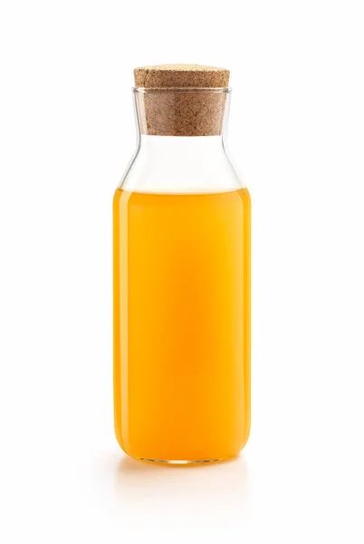 Botella Zumo Naranja Fresco Aislado Sobre Fondo Blanco Ruta Recorte — Foto de Stock