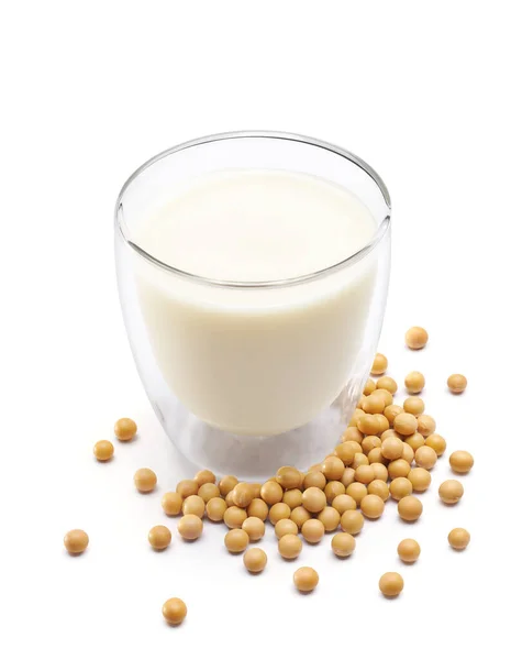 Soybean Soy Milk Isolated White Background Clipping Path Included — Stock Photo, Image