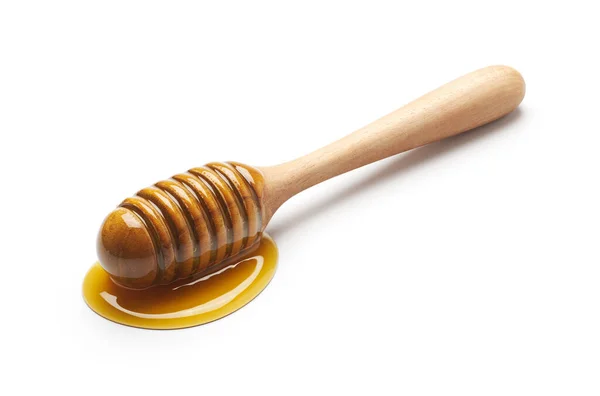 Honing Dipper Geïsoleerd Witte Achtergrond — Stockfoto