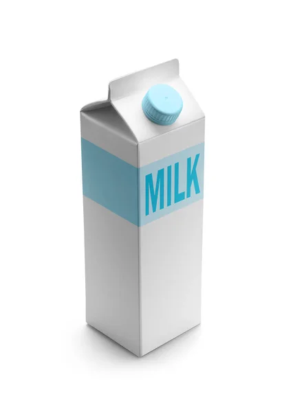 Imballaggio Del Latte Isolato Fondo Bianco — Foto Stock
