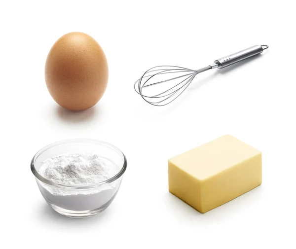 Baking Ingredients Isolated White Background — Stock Photo, Image