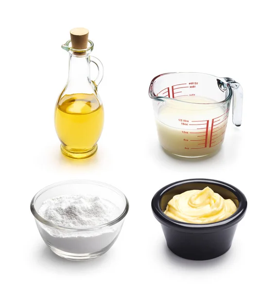 Baking Ingredients Isolated White Background — Stock Photo, Image