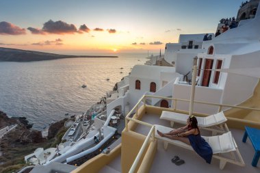 güzel şehir, Santorini, Yunanistan