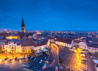 Romanya 'nın Transilvanya kentindeki Sibiu harika bir şehir