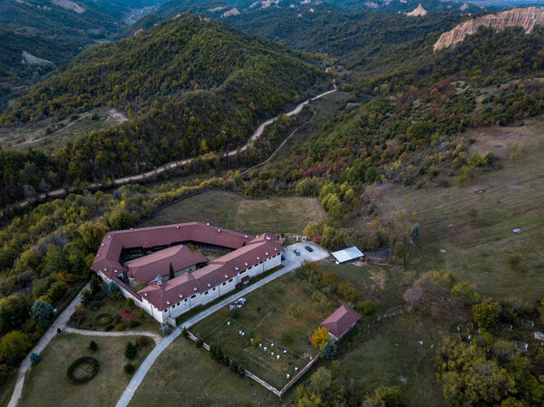 Aerial view of Plovdiv city in Bulgaria