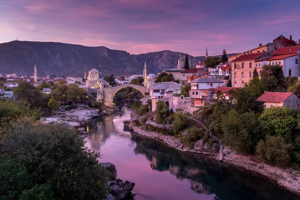 Vista Mostar Cidade Velha Bósnia — Fotografia de Stock