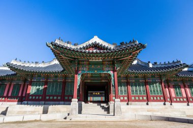 Traditional Korean style architecture in Seoul, South Korea clipart