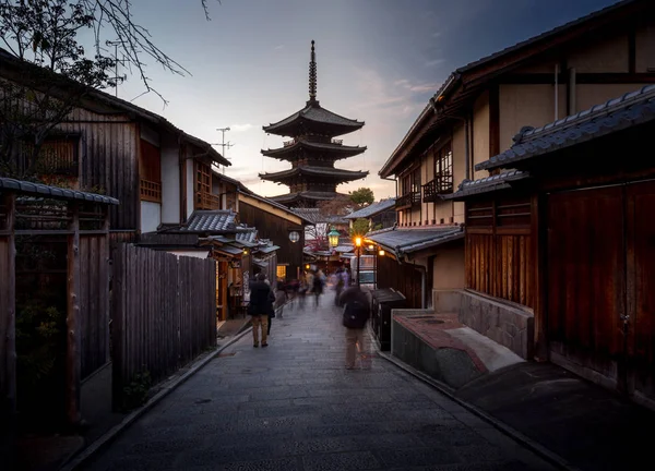 Pagoda Yasaka Ulica Sannen Zaka Rano Kioto Japonia — Zdjęcie stockowe