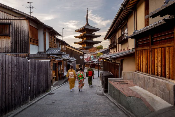 Pagoda Yasaka Calle Sannen Zaka Mañana Kyoto Japón — Foto de Stock