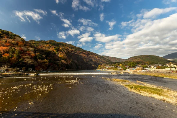 Malerischer Blick Auf Das Arashiyama Gebiet Herbst Kyoto Japan — Stockfoto