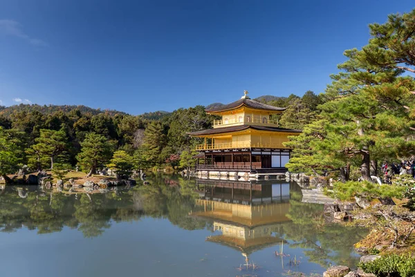 Kinkakuji Temple Den Gyllene Paviljongen Kyoto Japan — Stockfoto