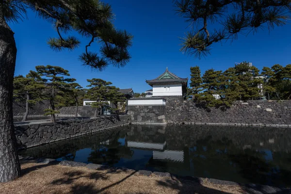 日本白天被树木环绕的古京都寺观 — 图库照片