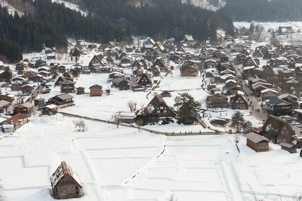 Vista Panorámica Arquitectura Aldea Shirakawago Japón Central Durante Día — Foto de Stock