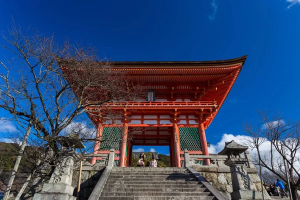 Vista Antigo Templo Kyoto Cercado Por Árvores Durante Dia Japão — Fotografia de Stock