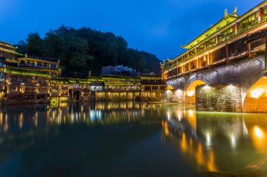 Fenghuang antik kenti. Fenghuang ilçesinde bulunan. Güneybatı, Hunan eyaleti, Çin.