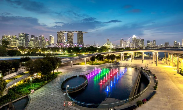 Singapore Aralık 2014 Hafif Performans Şovu Güneydoğu Asya Kenti — Stok fotoğraf