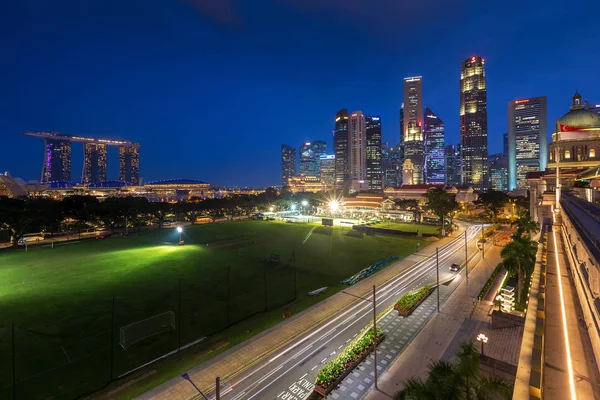 Gecede Singapur City Scape — Stok fotoğraf