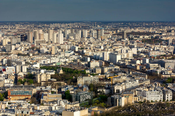 Aerial view of cityscape of Paris in France