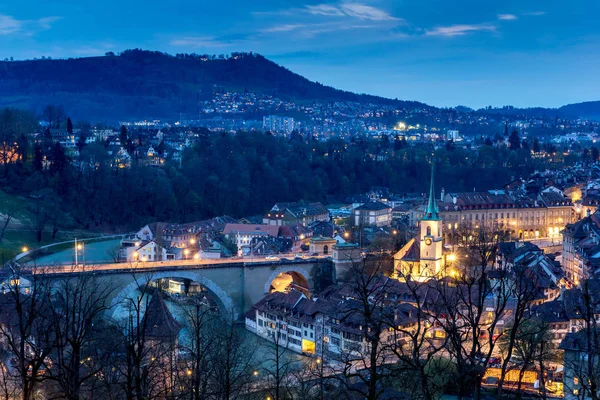 Bern Bern Sermaye City Sviçre Dramatik Günbatımı Sırasında Görüntü — Stok fotoğraf